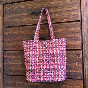 Vera Bradley Tote in Houndstooth Tweed, 13.5” X 15.5”LIKE NEW